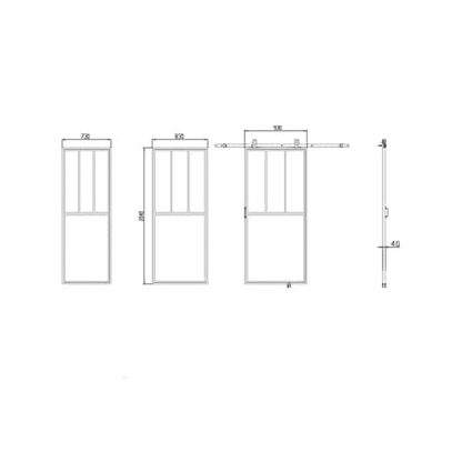 Porte coulissante atelier Bario H.2040 - Design-Mat